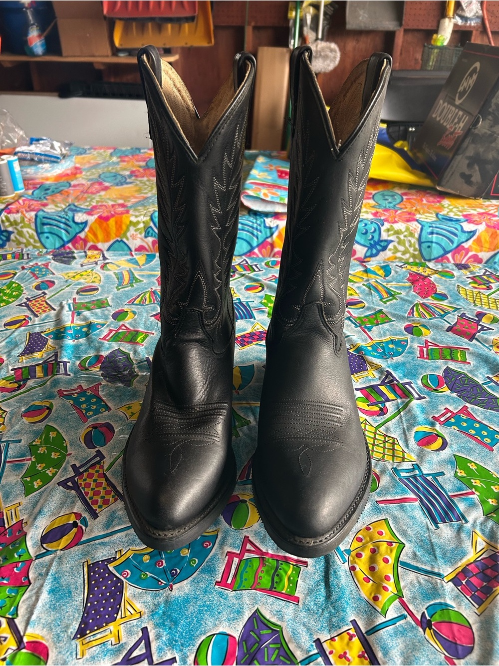 Black Men’s Double H Western Leather Boots